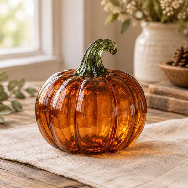 Amber Glass Harvest Pumpkin