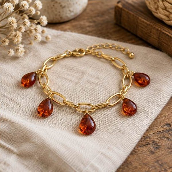 Cherry Teardrop Link Bracelet