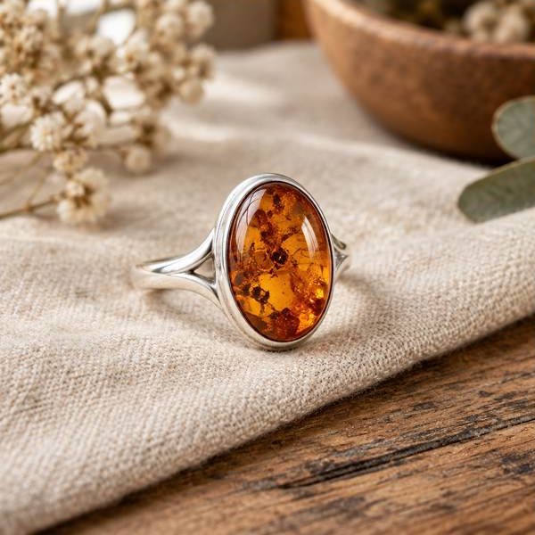 Cognac Cabochon Ring