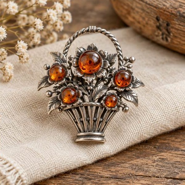 Flower Basket Brooch