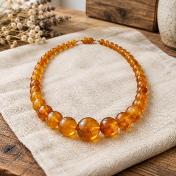 Graduated Honey Bead Strand