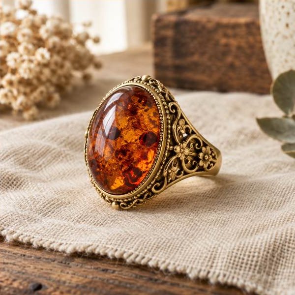 Grandmother's Heirloom Amber Ring