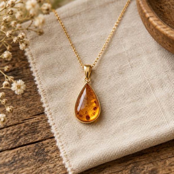 Honey Drop Teardrop Pendant