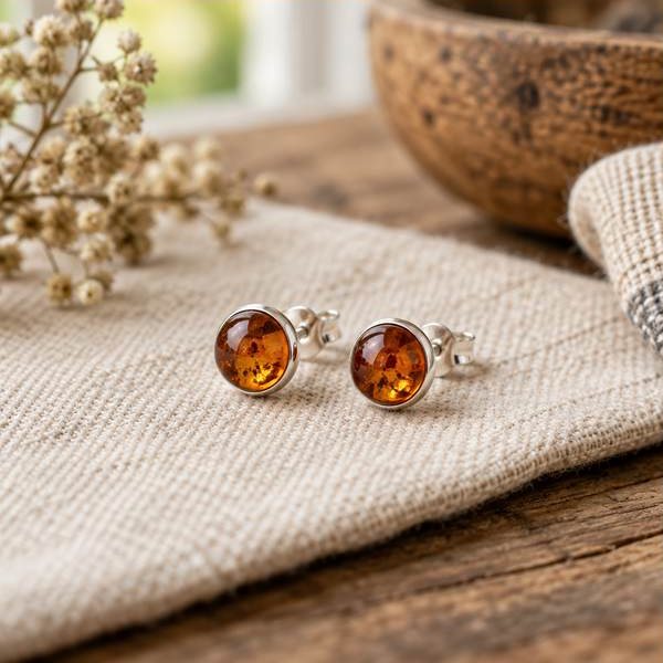 Petite Amber Stud Earrings